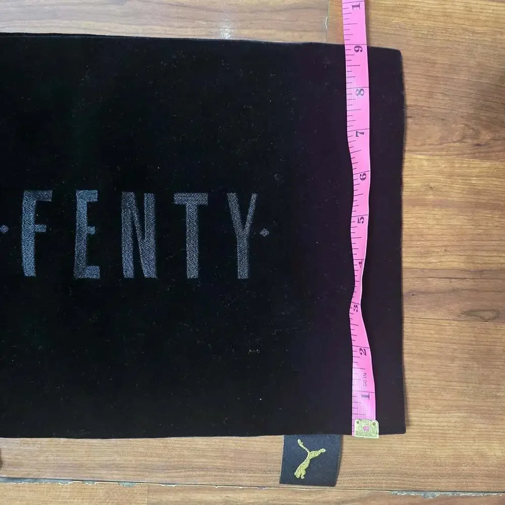 Fenty Puma Shoe Dust Bag Black Velvet Satin Drawstring Embroidered New with tag